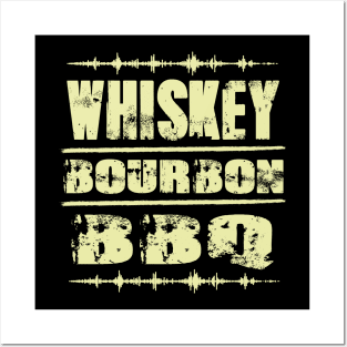 whiskey bourbon bbq Posters and Art